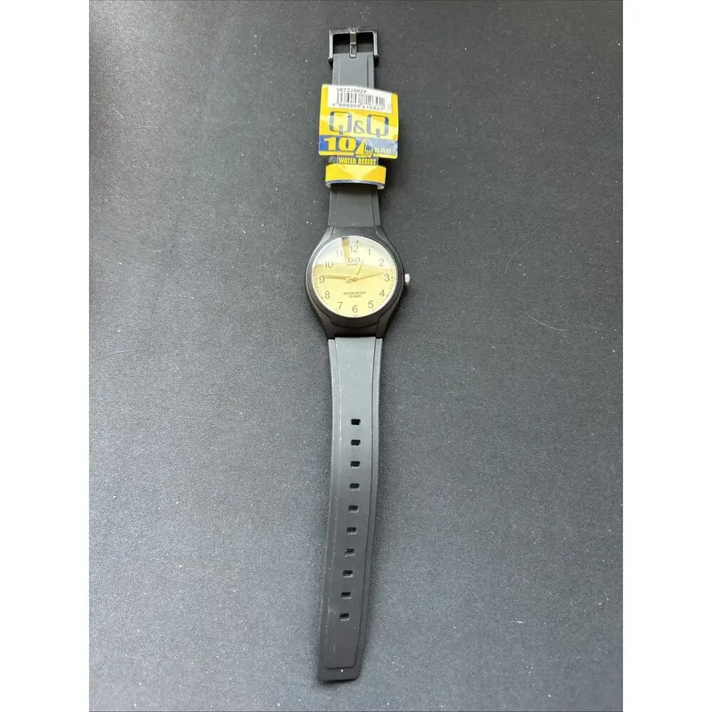 Q&Q Beige Dial Black Case Women’s Quartz Watch